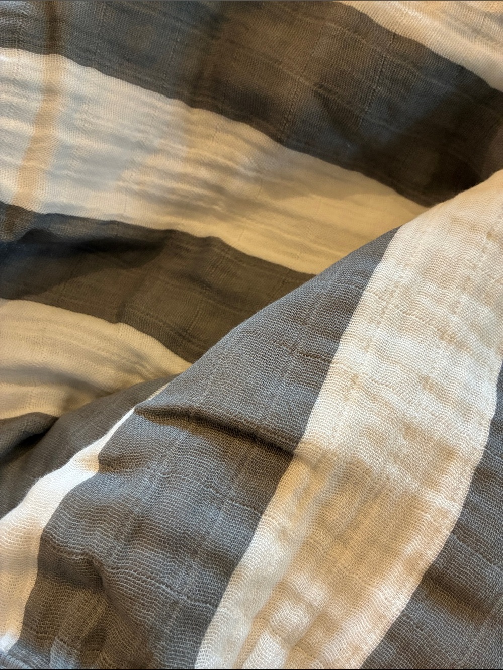 Grey Cabana Striped monica +andy  organic cotton receiving Blanket